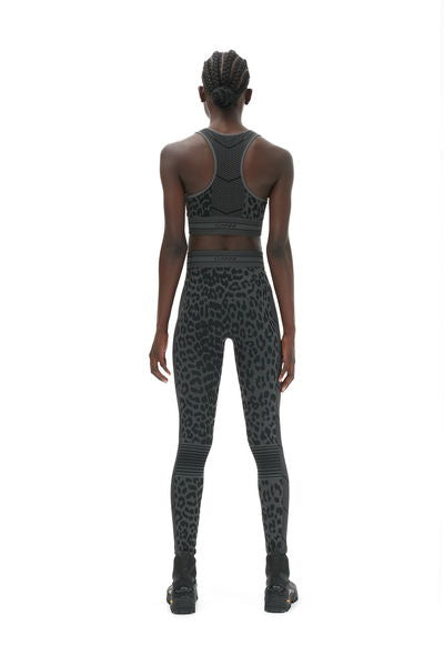 Débardeur court sans couture en jacquard - Black