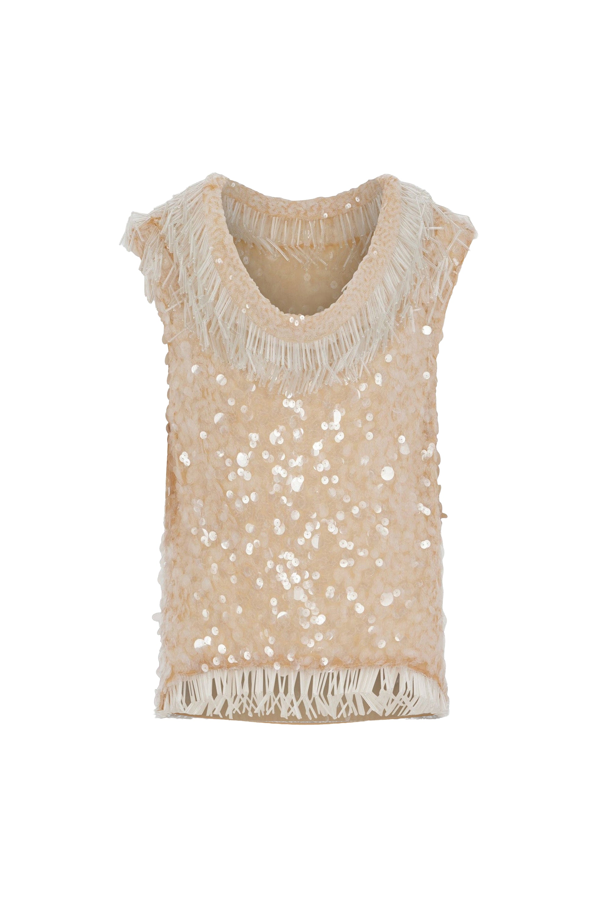 Sequin fringed blouse - Transparent