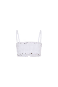 Bra top with metallic details - White