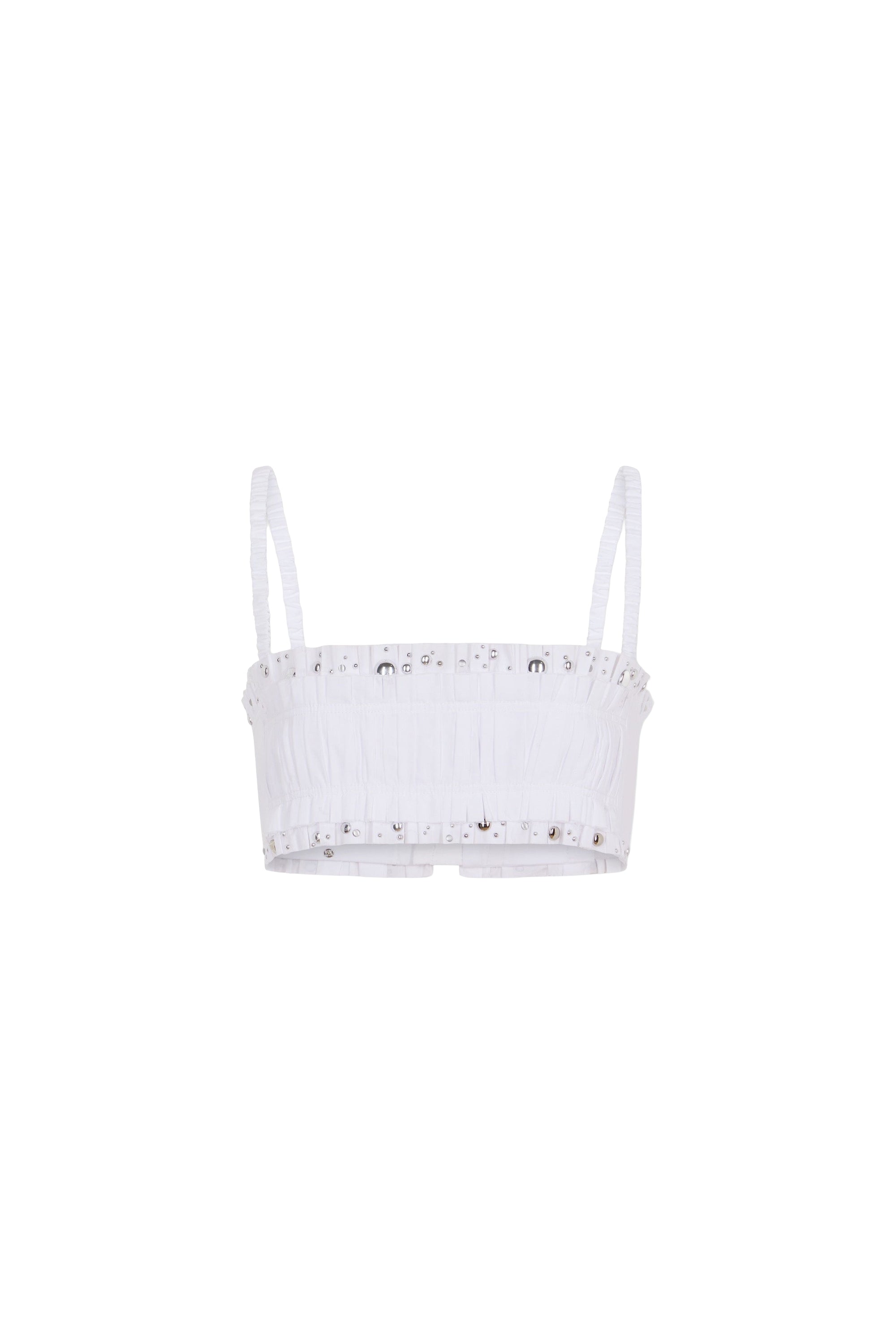 Bra top with metallic details - White
