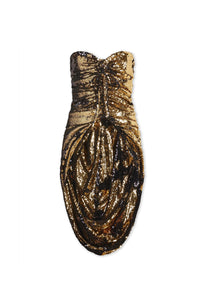 Bustier drapé à sequins - Black & Gold