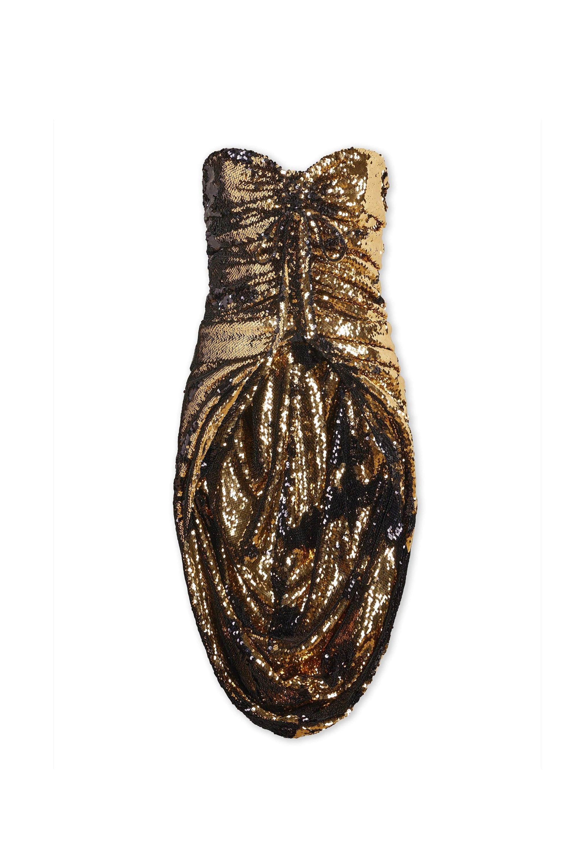 Bustier drapé à sequins - Black & Gold