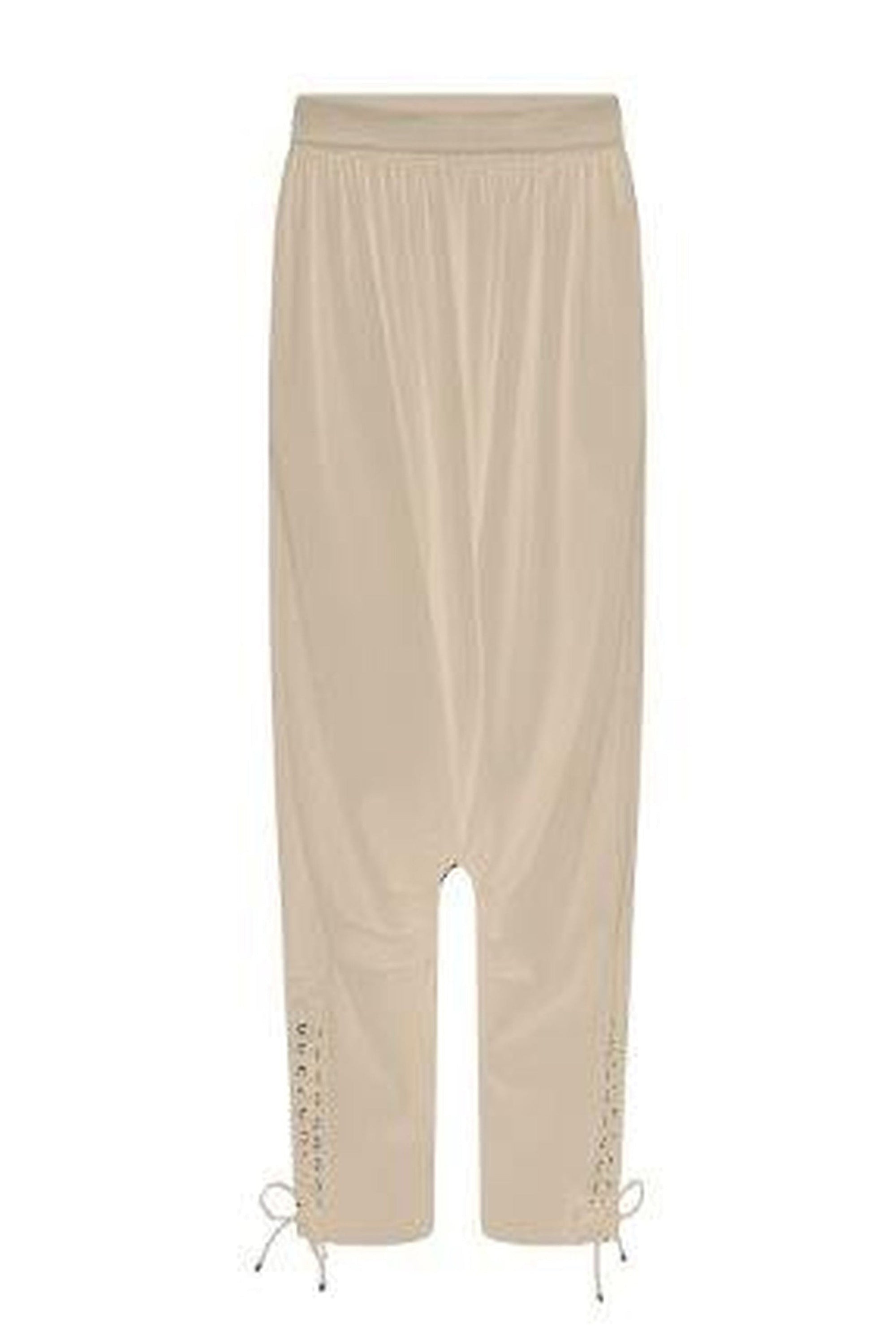 Fitted baggy wool trousers - Sand