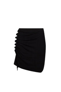 Short draped skirt - Black