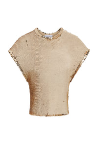 Sequin T-shirt - New Light Gold
