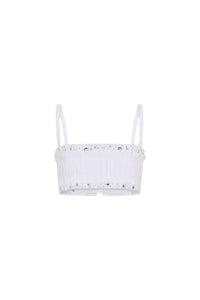 Top brassière avec détails métallisés - White