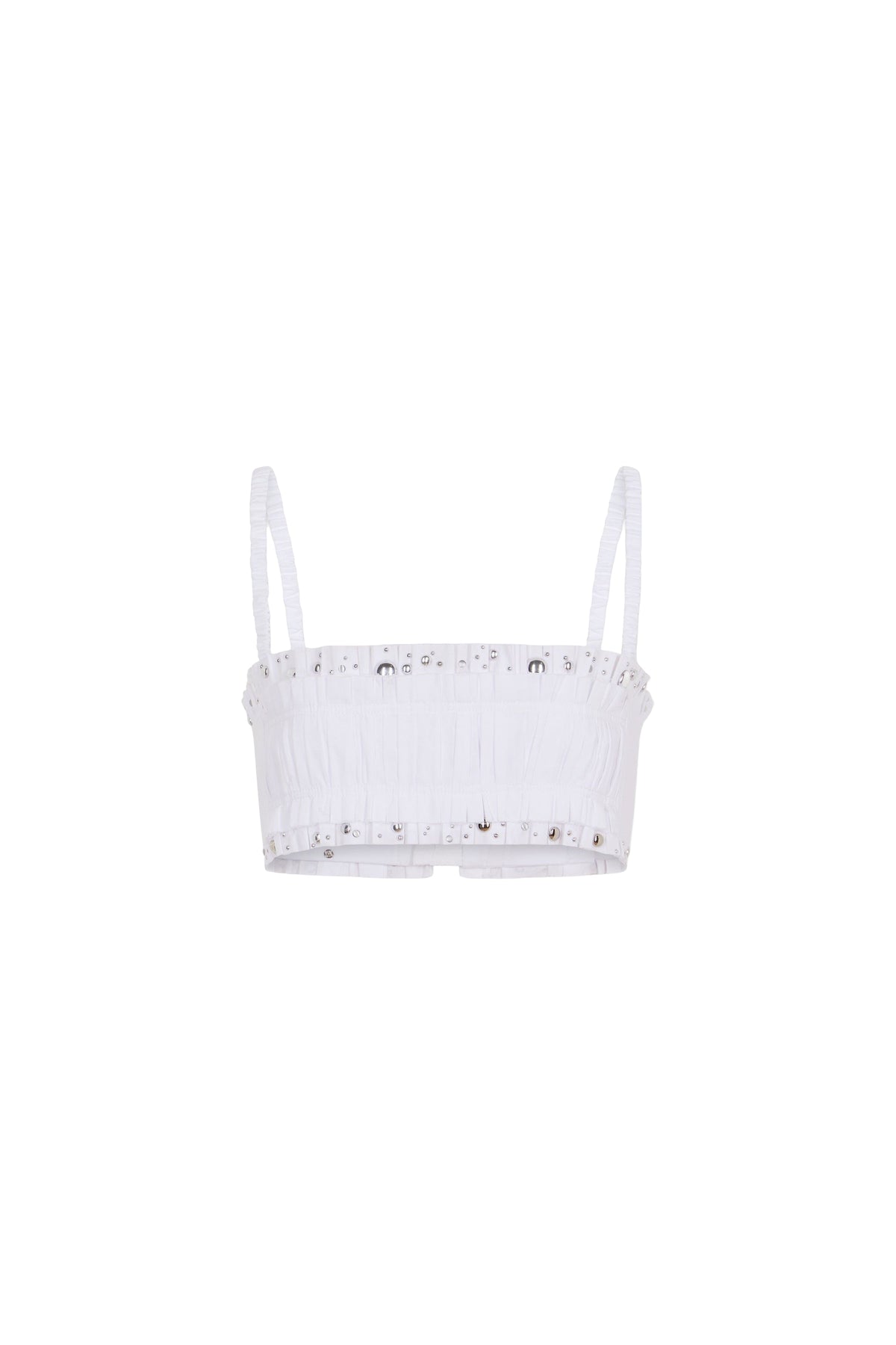 Top brassière avec détails métallisés - White