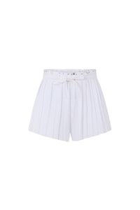 Short avec détails métallisé - White