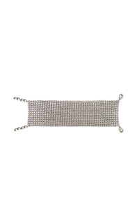 Choker necklace with brass crystals - Silver & Crystal