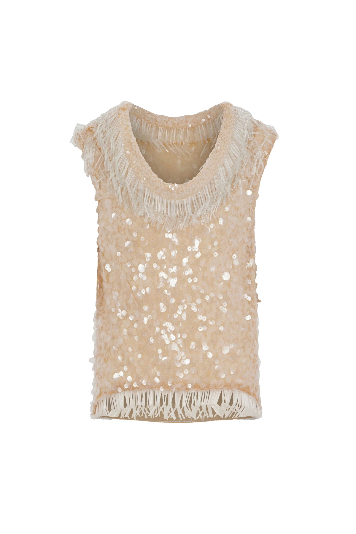 Blouse ornée de sequins à franges - Transparent