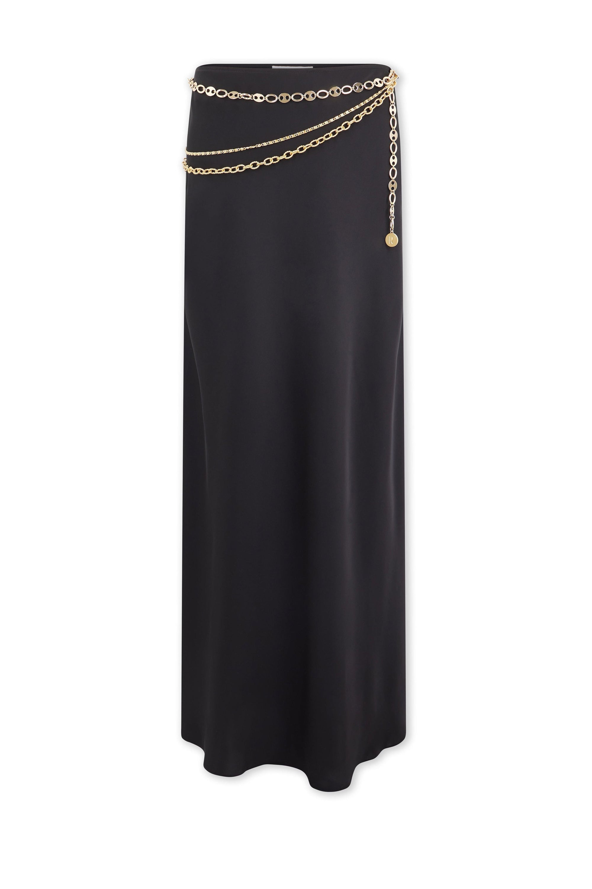 Jupe longue ornée de la chaîne signature Eight - Black