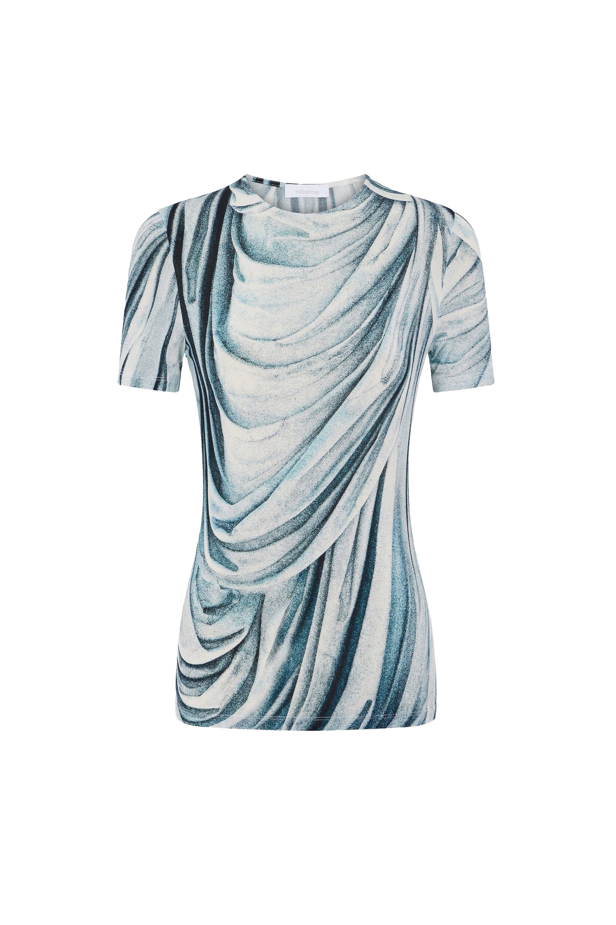 Drape effect T-shirt - Drappe Bleu