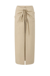 Slit midi skirt - Sable