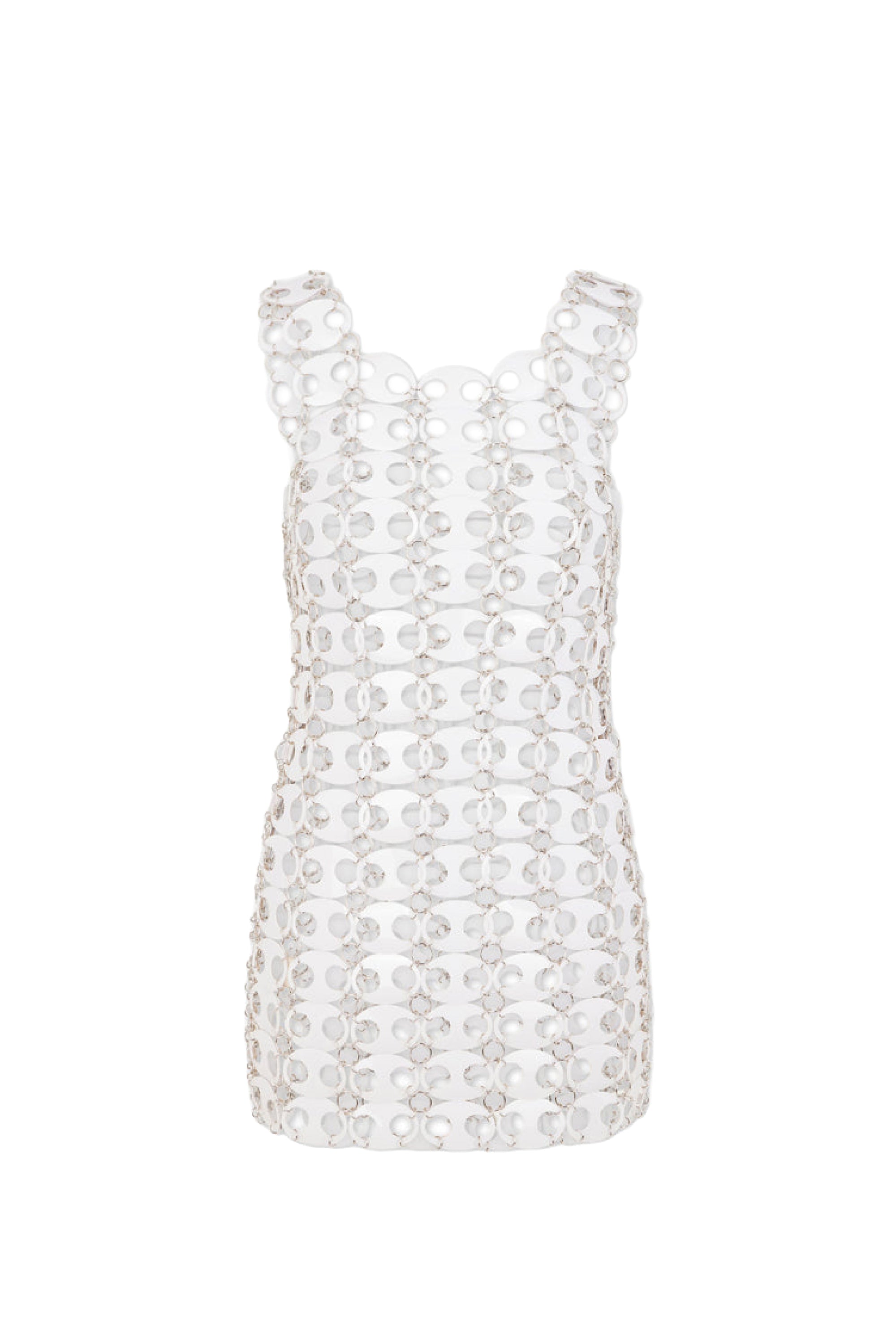 Short dress embellished with pastilles - White