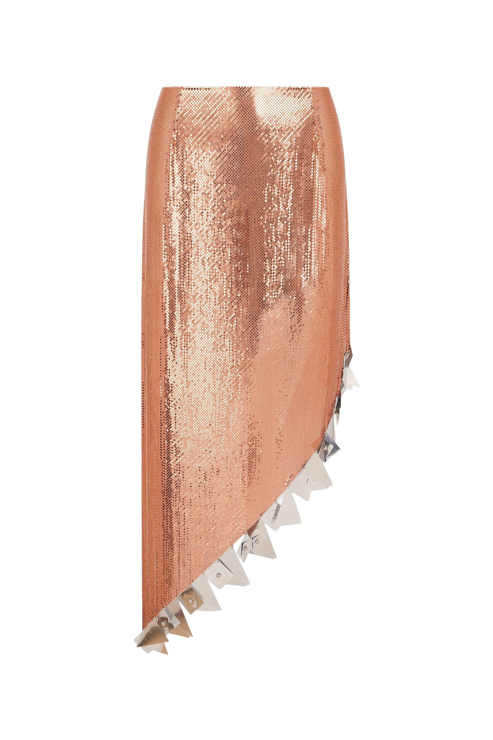 Asymmetrical sequin skirt - Copper