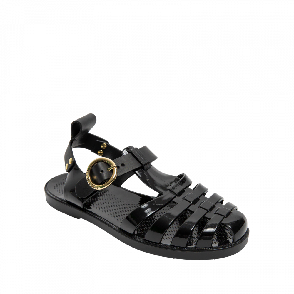 Black FLAT SANDALS - Black