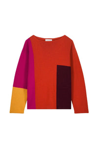Pull Sehen à col bateau en laine - Orange