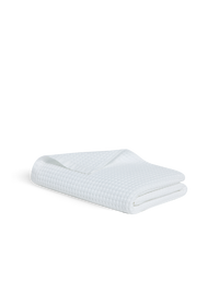 Serviette de toilette en coton nid d'abeille - Blanc