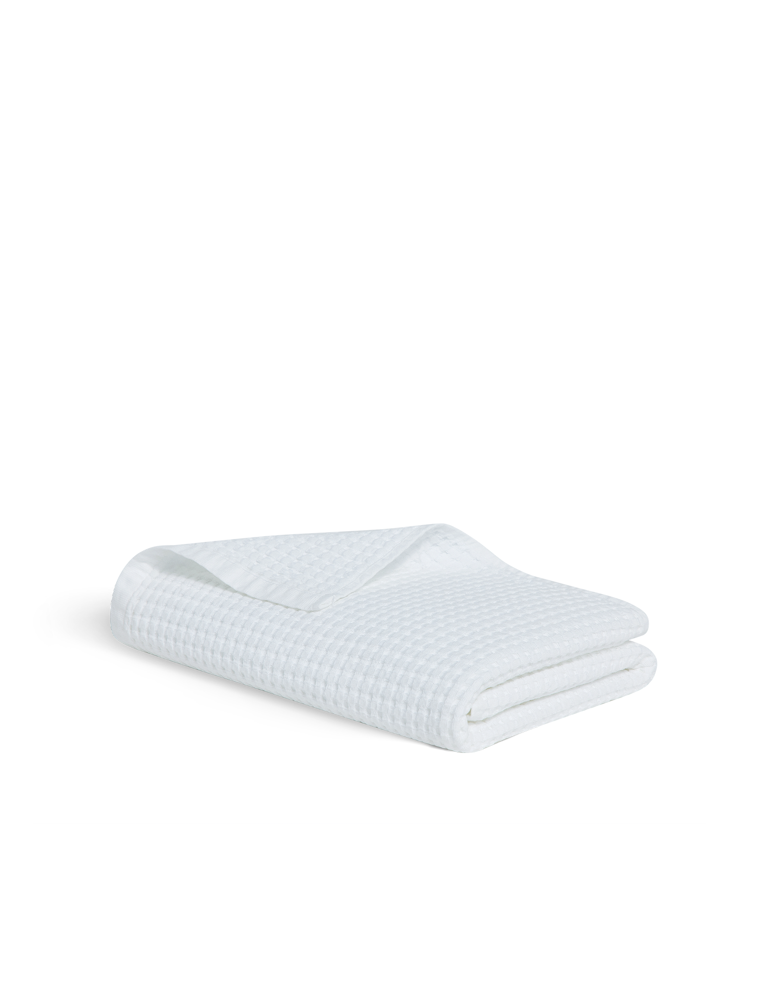 Serviette de toilette en coton nid d'abeille - Blanc