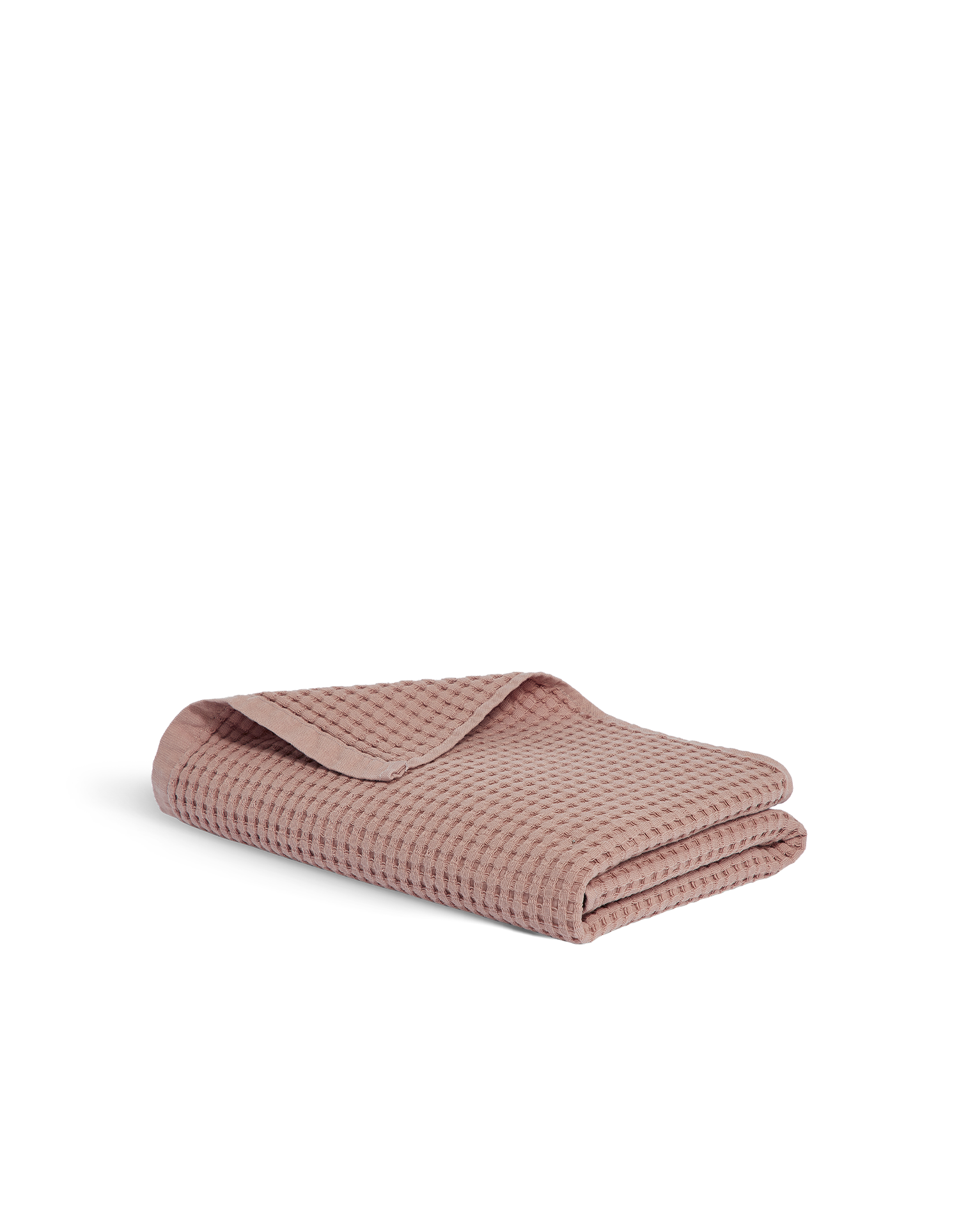 Serviette de toilette en coton nid d'abeille - Vieux Rose