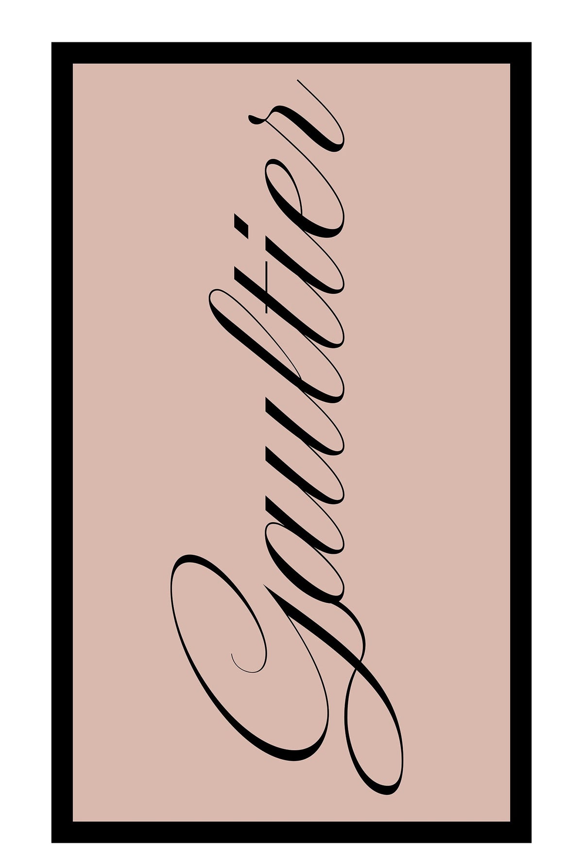 Serviette de plage unisexe Gaultier en coton - Palepink & Black