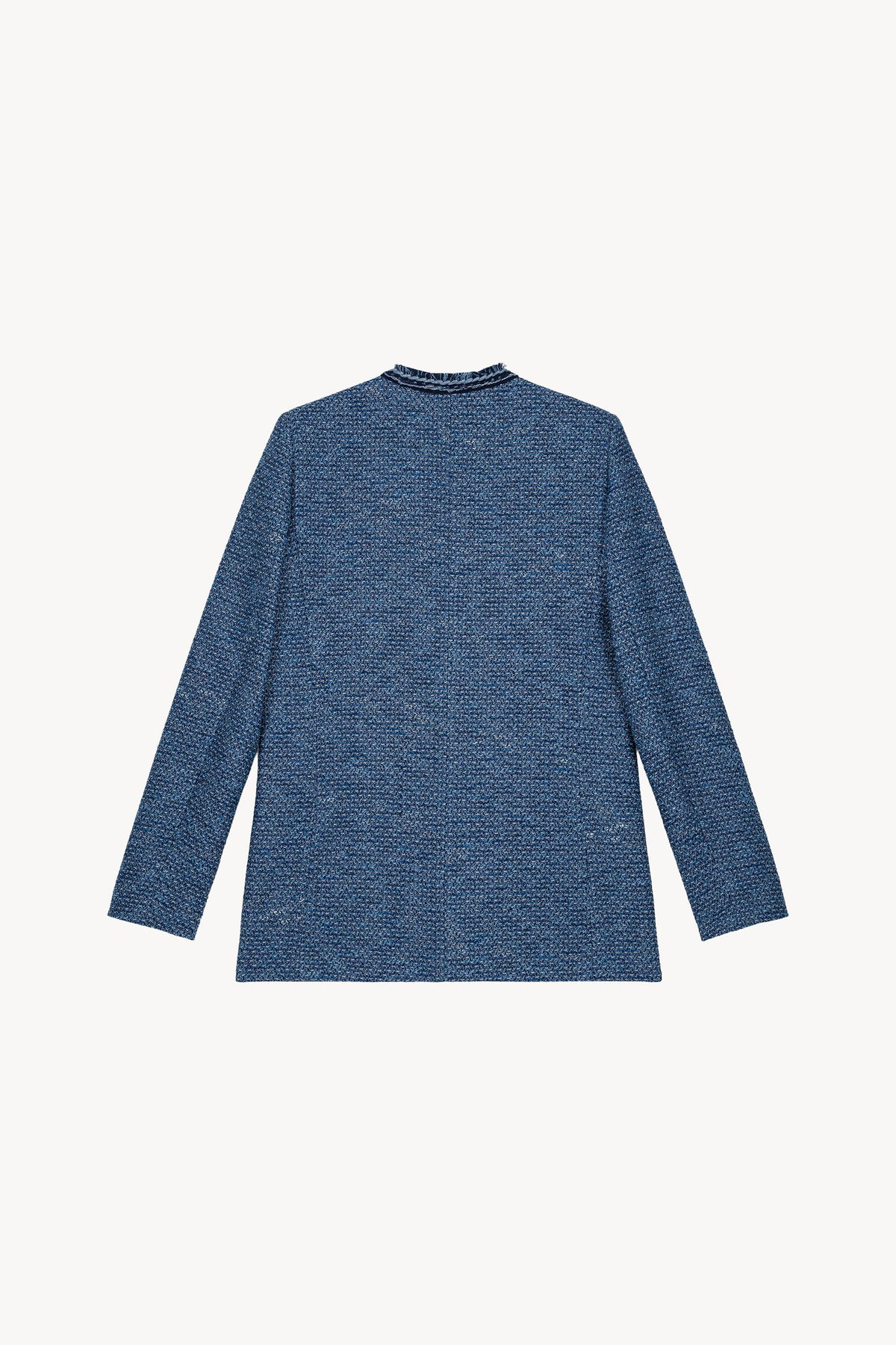 Veste blazer sans col - Bleu Denim