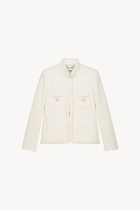 Veste col officier tresse col - Blanc Cassé
