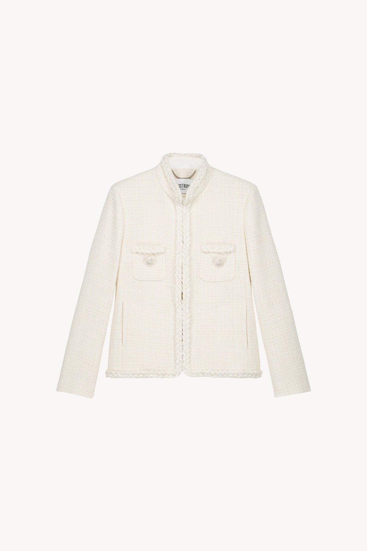 Veste col officier tresse col - Blanc Cassé