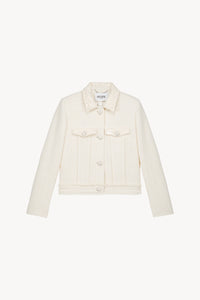 Veste col chemise effet jean - Blanc Cassé