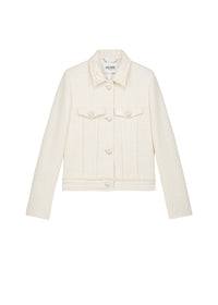 Textured cropped jacket - Off-white