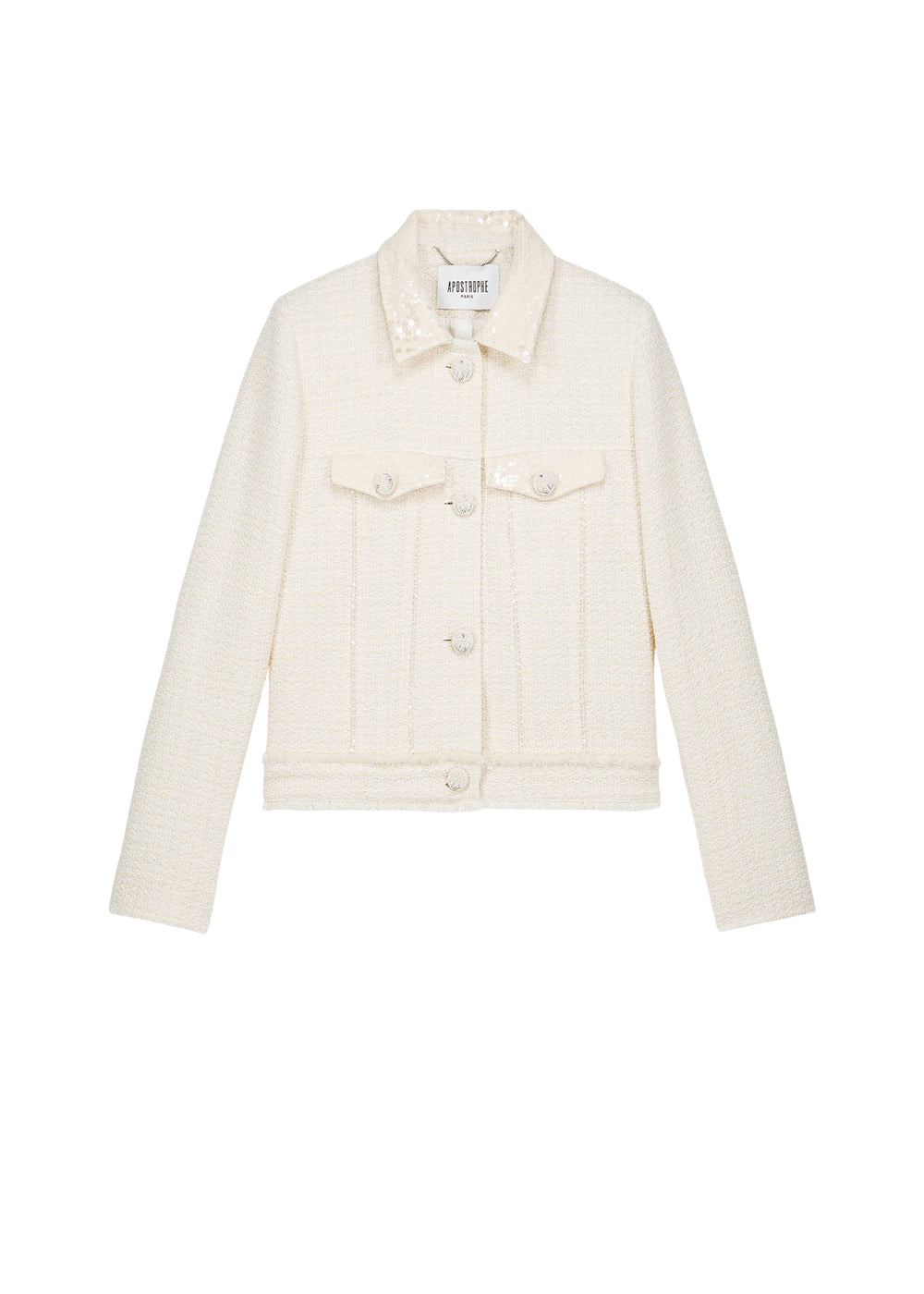 Textured cropped jacket - Off-white