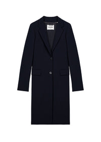Long straight-cut coat - Navy
