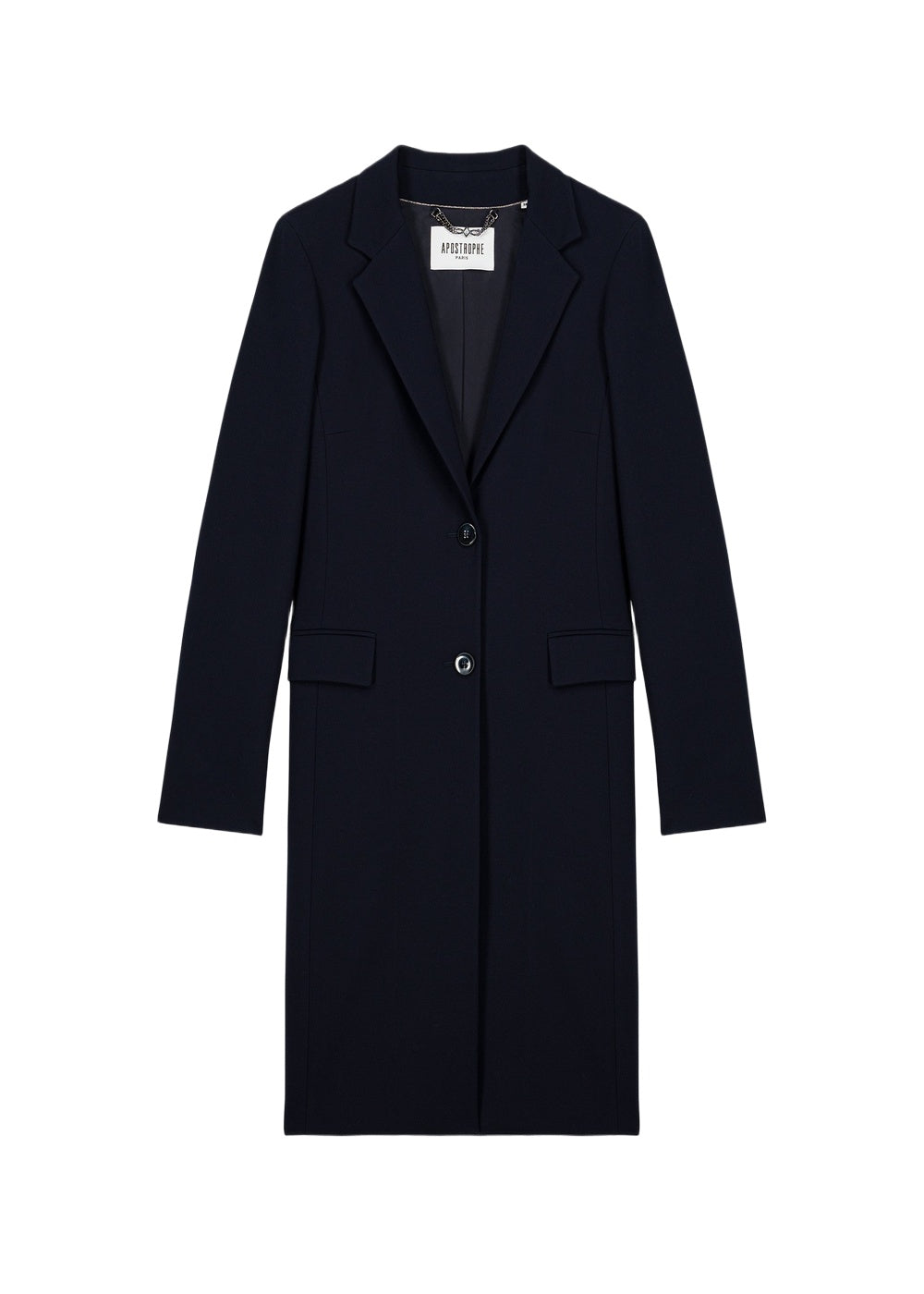 Long straight-cut coat - Navy
