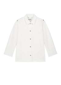 Oversized button-up coat - Off-white
