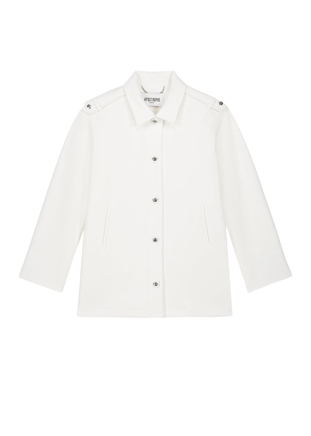 Oversized button-up coat - Off-white