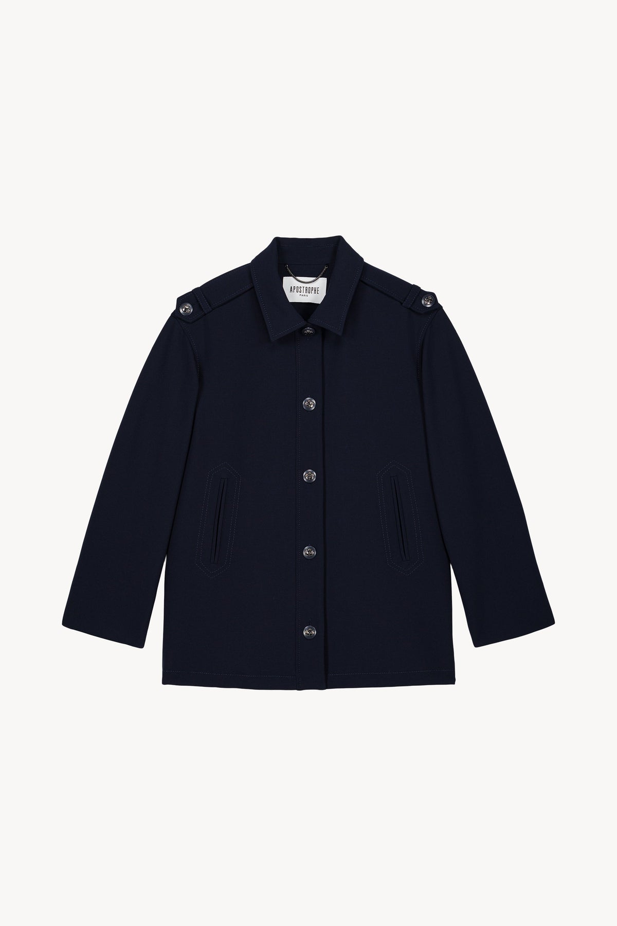 Manteau large bouton devant - Marine