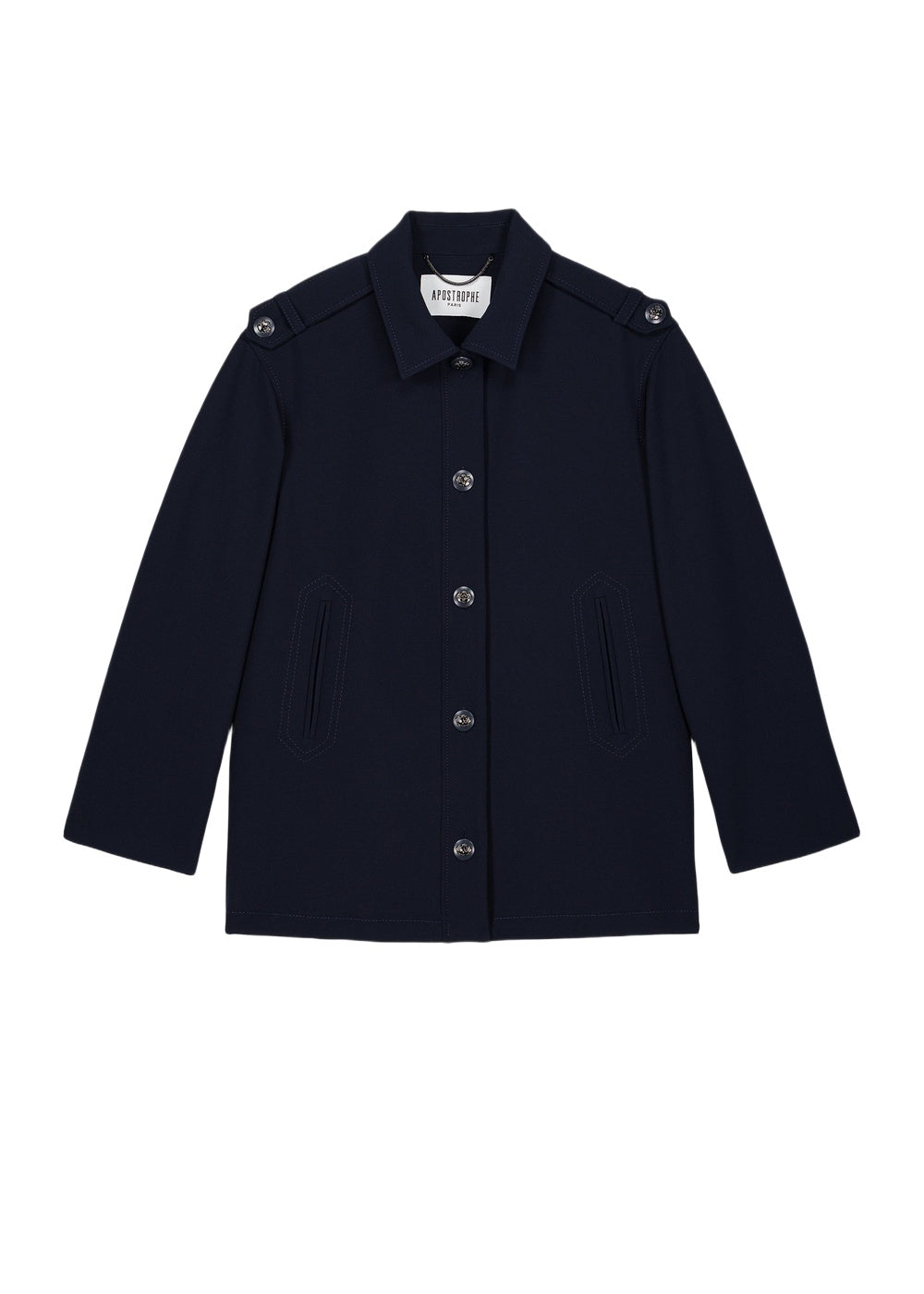 Oversized button-up coat - Navy