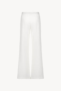 Pantalon evase surpiqure cote - Blanc Cassé