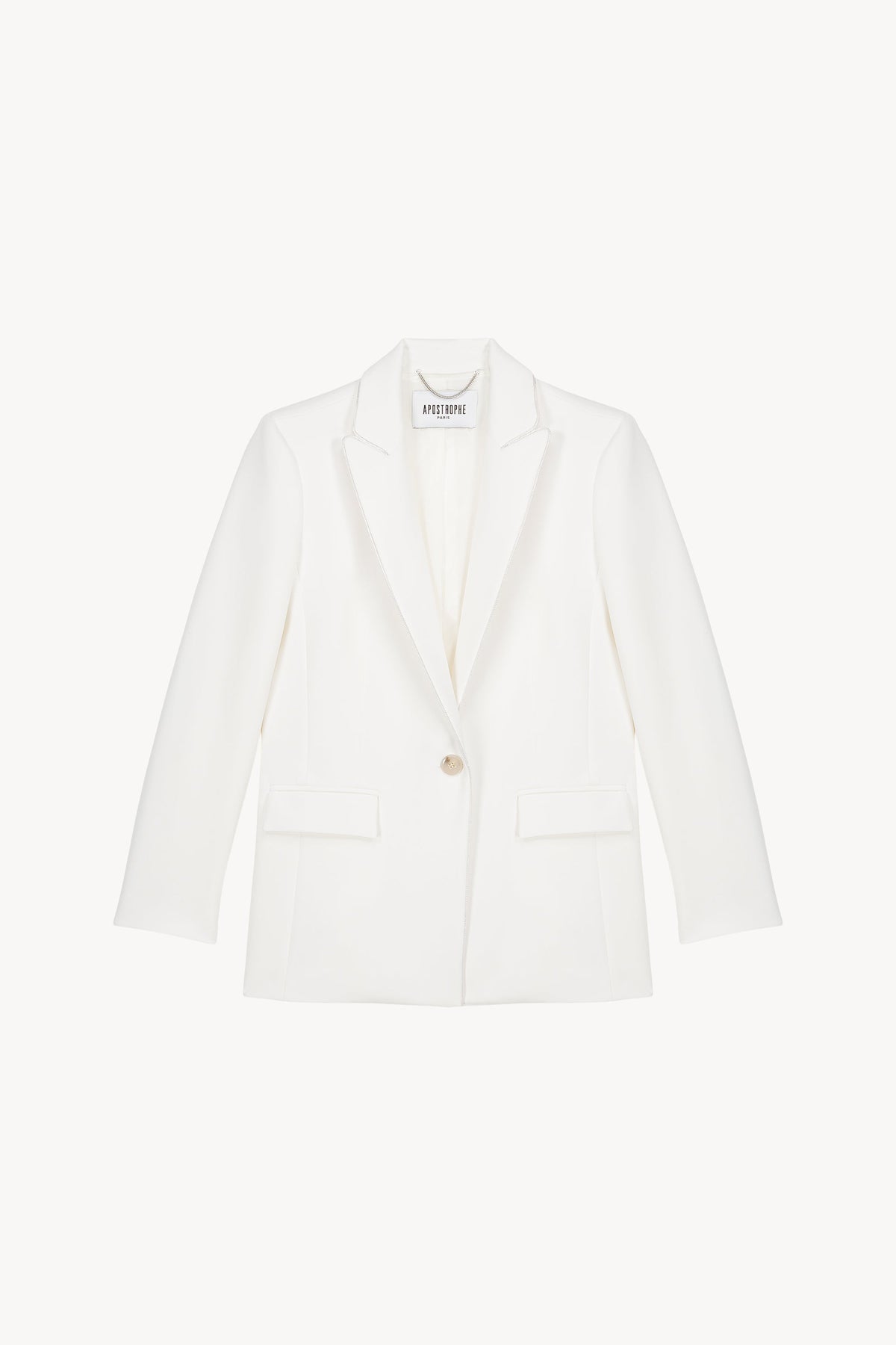 Veste cintree simple botonnage - Blanc Cassé
