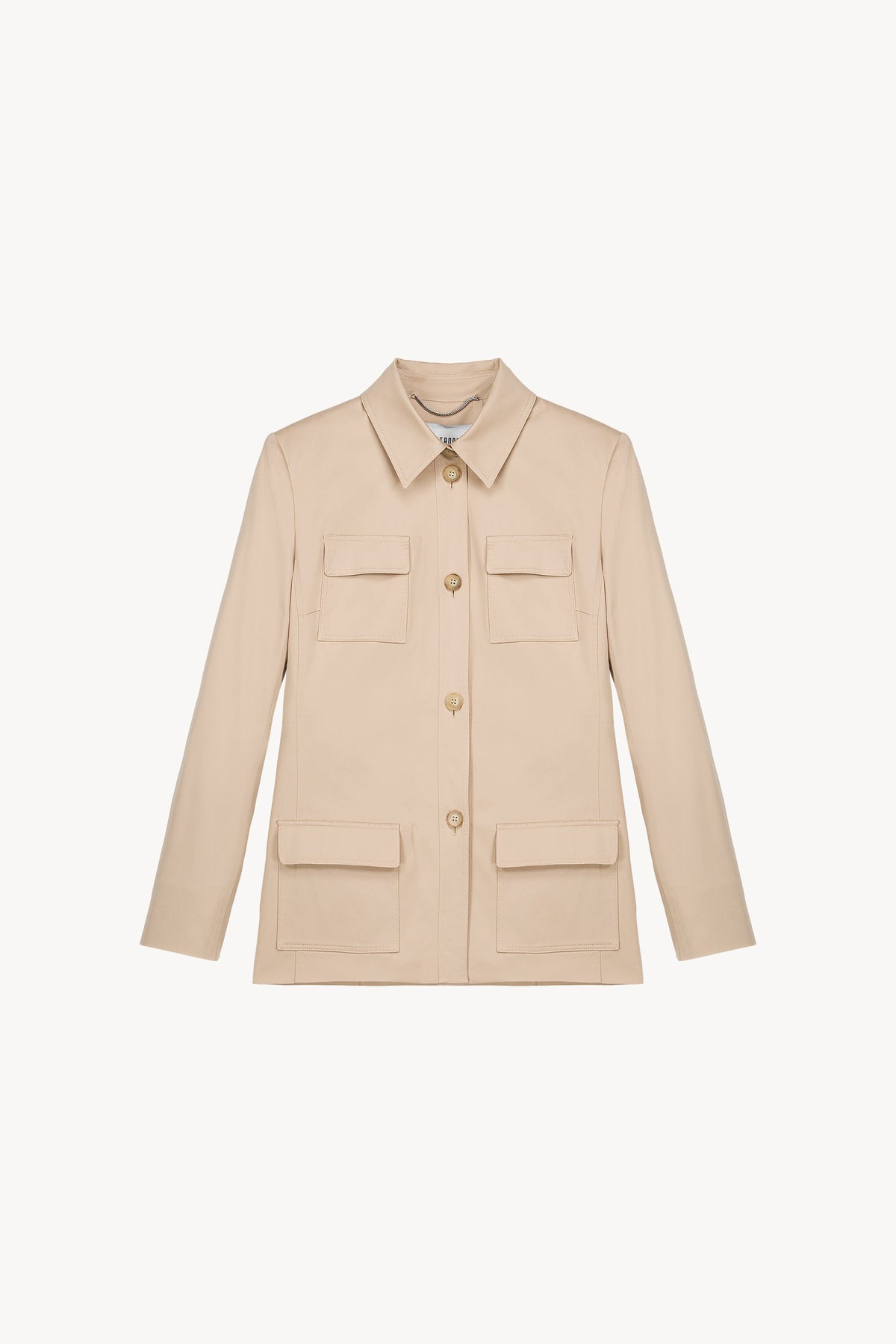 Veste chemise poche plaquee - Beige Moyen
