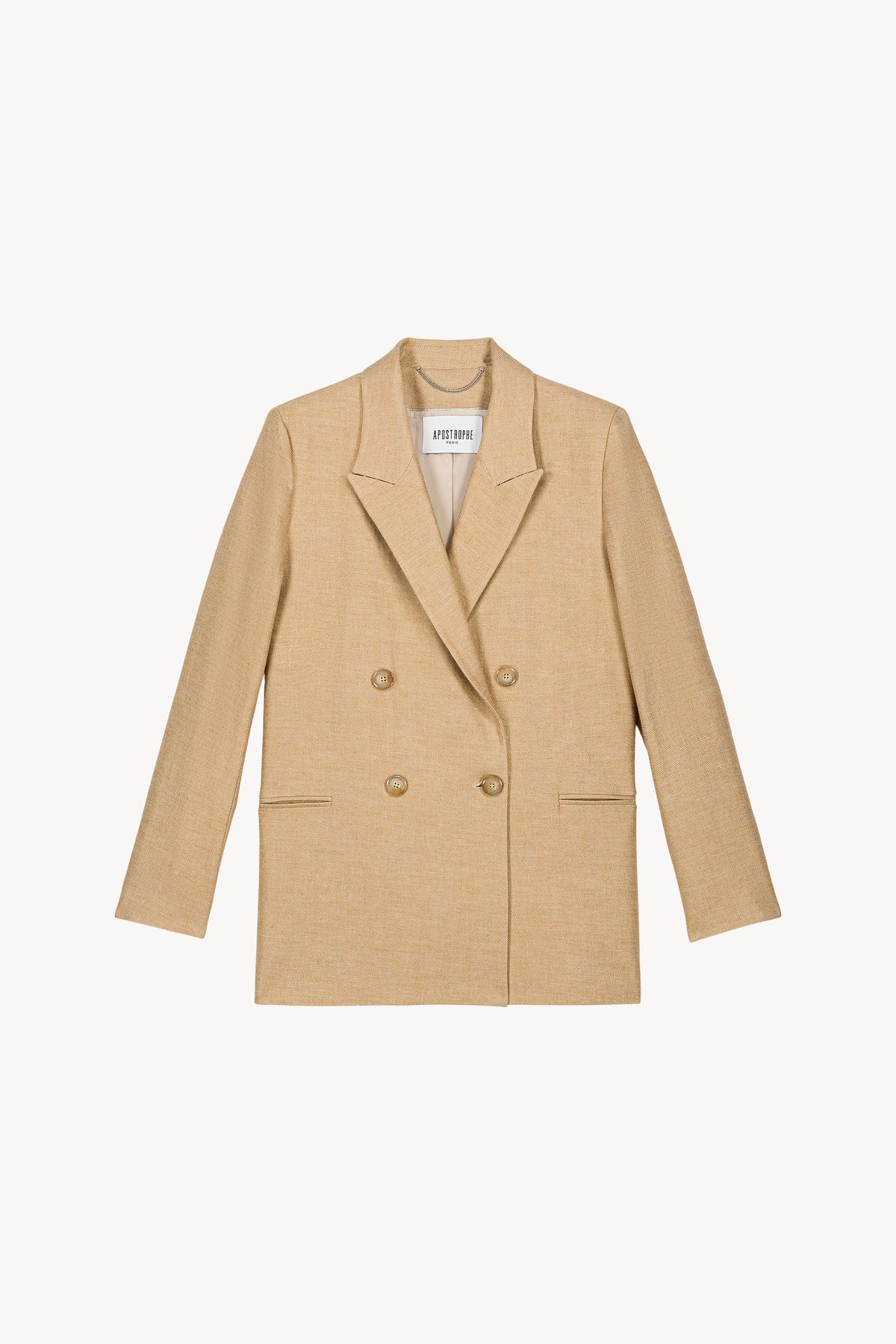 Veste croise 4 trous col - Beige Moyen