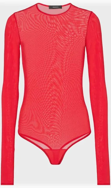 Sheer Bodysuit - Red