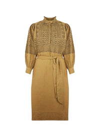 Robe brodée Svetlana - Camel