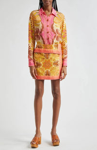 Chemise à motif de palmes - Orange