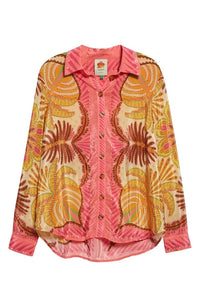 Chemise à motif de palmes - Orange