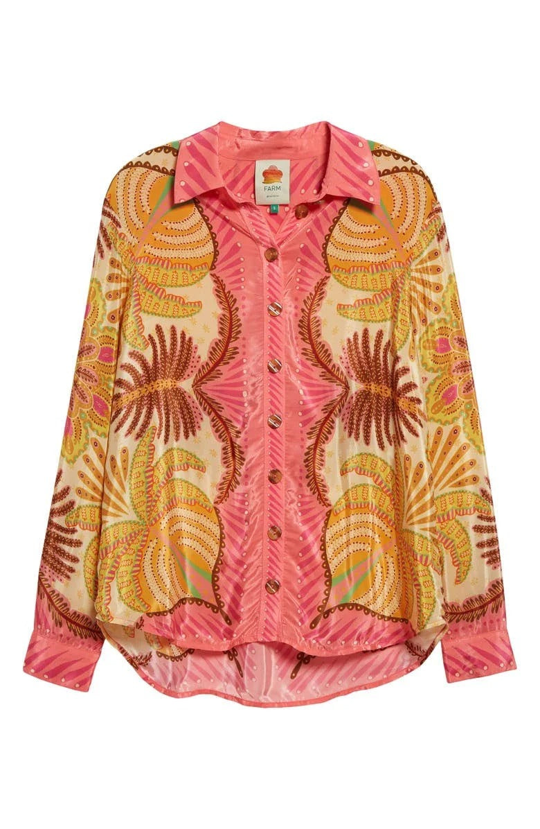 Chemise à motif de palmes - Orange
