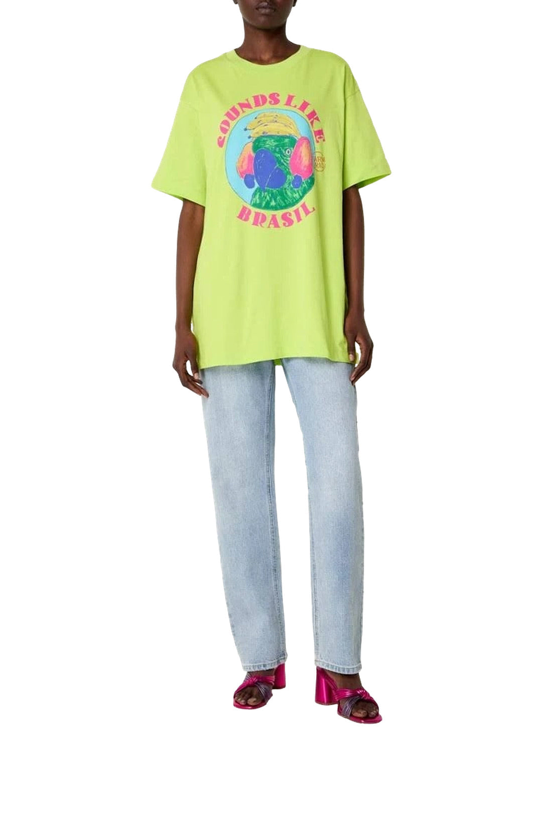 MEDIA OFF LINE_T-shirt ample Sounds Like Brasil en coton - Vert