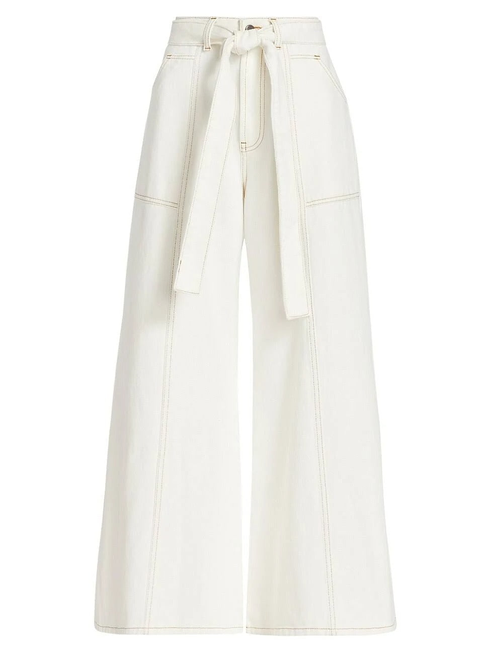 Pantalon en sergé en coton - Blanc