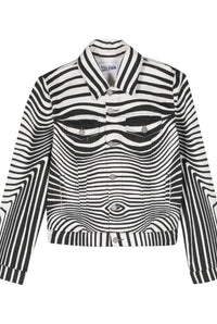 Veste imprimée en denim - White & Black