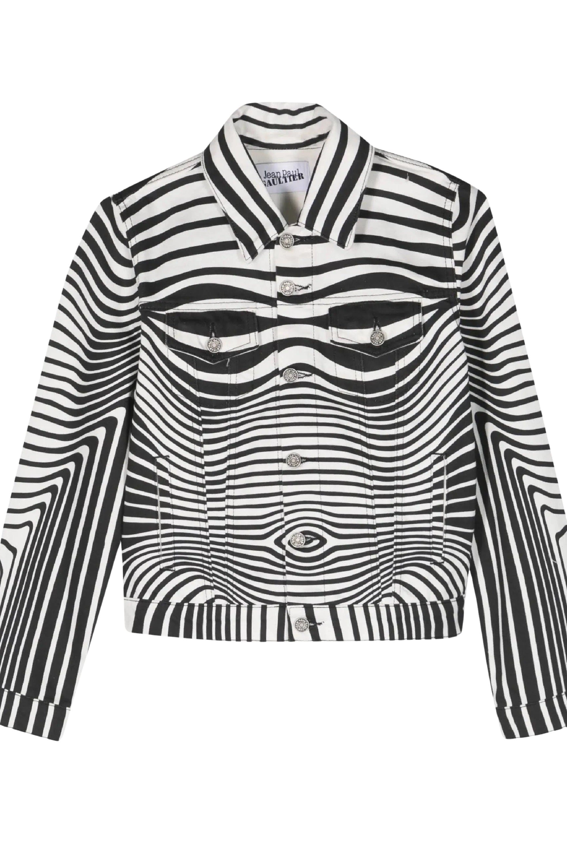 Veste imprimée en denim - White & Black